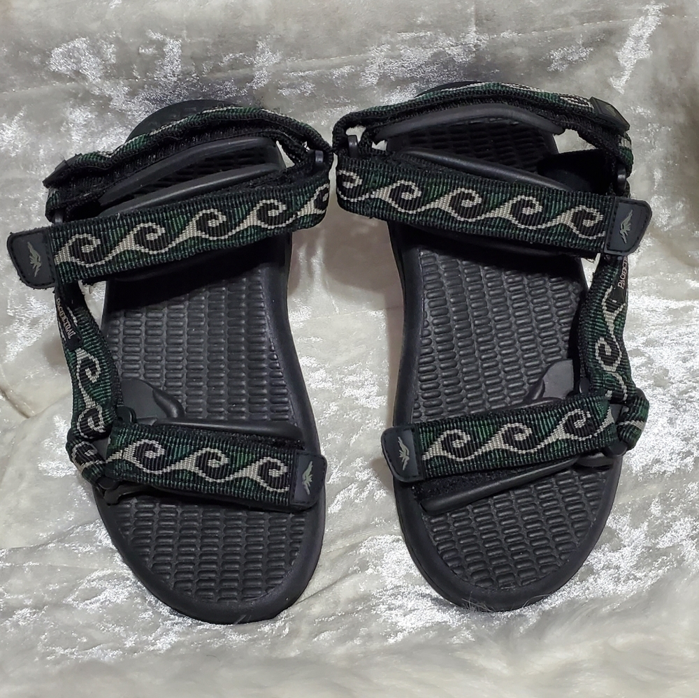 Pacific Trail Velcro Gorman Black/Green Sandals